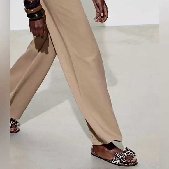 ZARA - Animal Leopard Print Bow Flat Sandals (7.5 US / 38 EUR) NWT - Picture 8 of 13